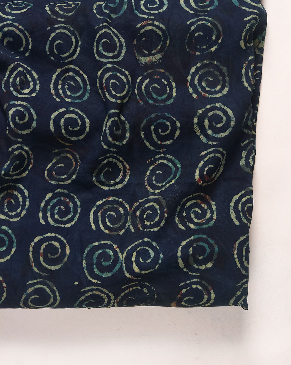 Indigo Hand Bloc Twill Tencel Fabric ( Width 58 Inch )